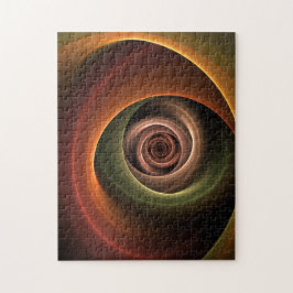 3D Abstrakt Warm Färg Modern Fractal Art i Spiral Pussel