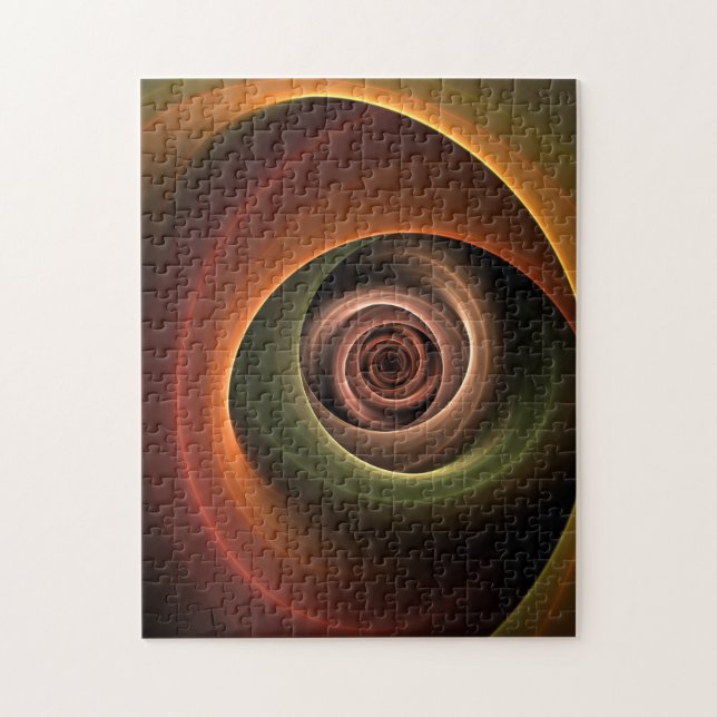 3D Abstrakt Warm Färg Modern Fractal Art i Spiral Pussel (Vertikal)
