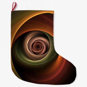 3D Abstrakt Warm Färg Modern Fractal Art i Spiral Stor Julstrumpa
