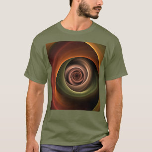 3D Abstrakt Warm Färg Modern Fractal Art i Spiral T Shirt