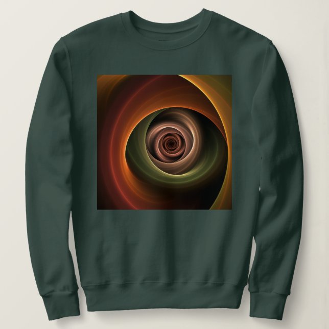 3D Abstrakt Warm Färg Modern Fractal Art i Spiral T Shirt (Design framsida)