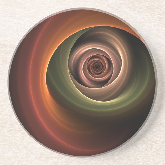 3D Abstrakt Warm Färg Modern Fractal Art i Spiral Underlägg (Framsidan)