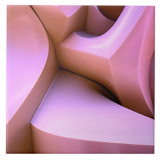 3d-abstraktens rosa kakelplatta (Framsidan)