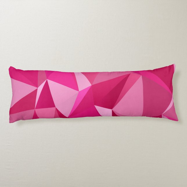3D-Abstraktens rosa mönster Kroppskudde (Baksidan)