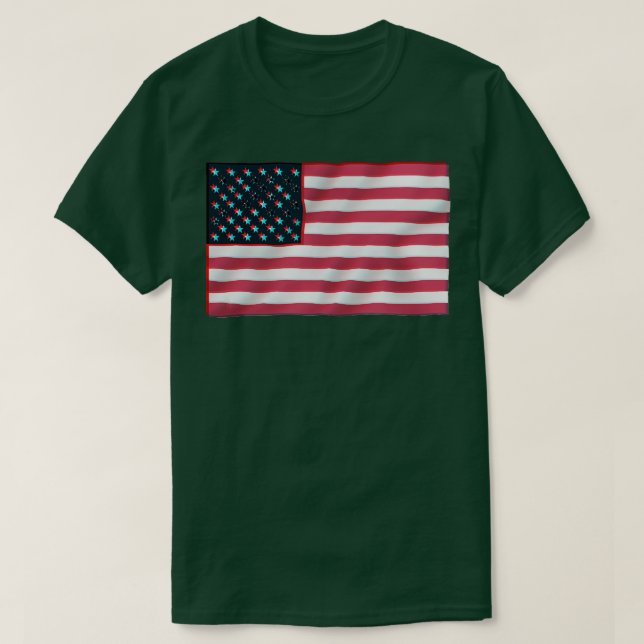 3D American Flagga T Shirt (Design framsida)