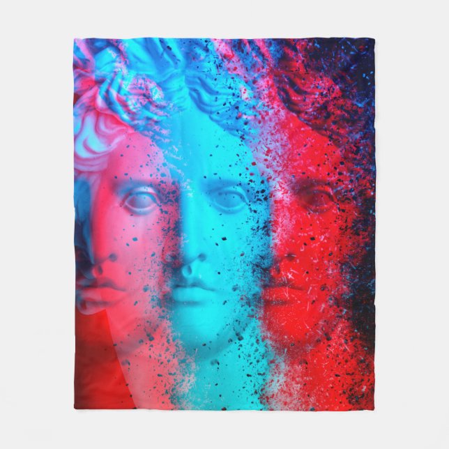 3d-anaglyseffekt. Trämutationer. David Apollo. G Fleecefilt (Framsidan)