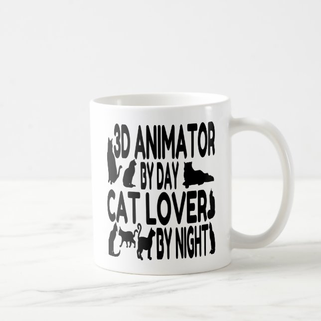 3D-animatör älskar katter Kaffemugg (Höger)