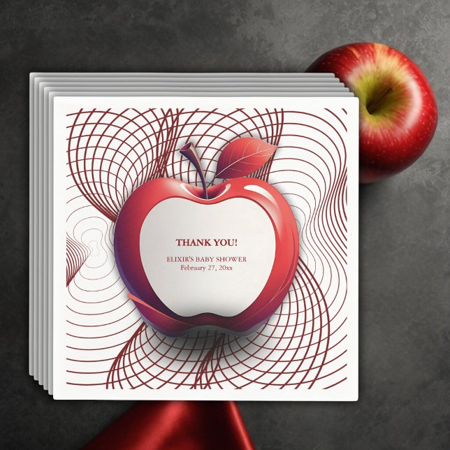 3D-äpple från vår Öga Geometric Baby Shower Pappersservett (Skapare uppladdad)