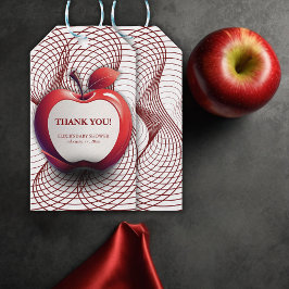 3D-äpple från vår Öga Geometric Baby Shower Presentetikett