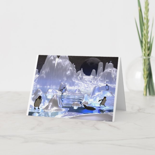 3d art penguin-helgdag helgkort (Framsida)