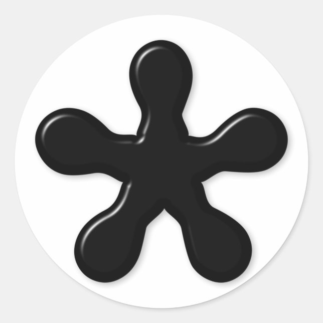 3d Asterisk Stickers Runt Klistermärke (Framsida)