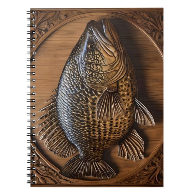 3D Australian Murray Cod Textured Print. Anteckningsbok (Framsidan)