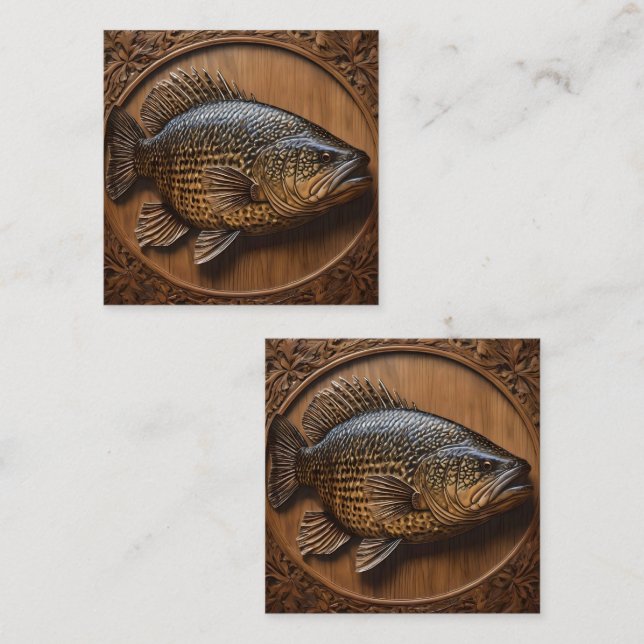 3D Australian Murray Cod Textured Print. Fyrkantigt Visitkort (Fram/baksida)
