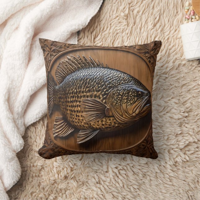 3D Australian Murray Cod Textured Print. Kudde (Filt)