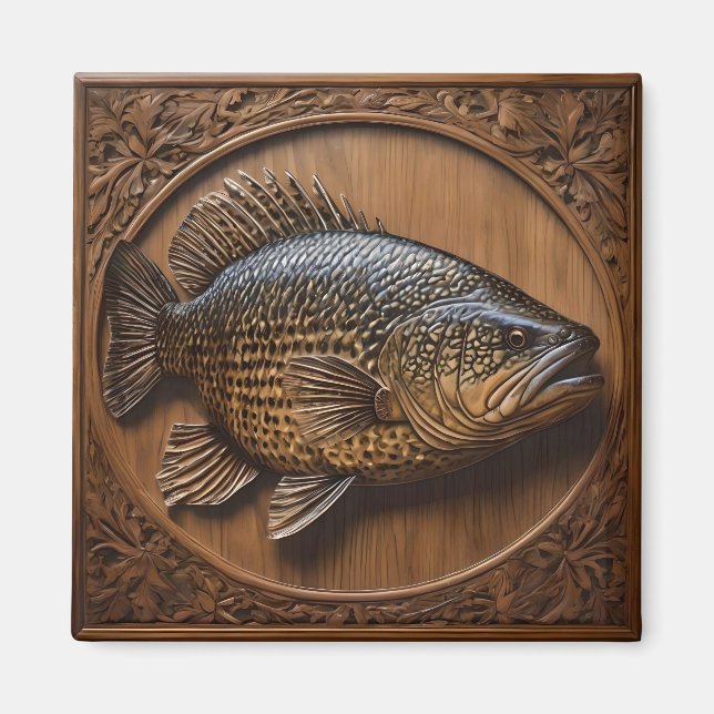 3D Australian Murray Cod Textured Print. Magnet (Framsidan)