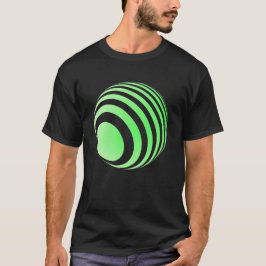 3D-Ball mit grünen Streifen -  T Shirt