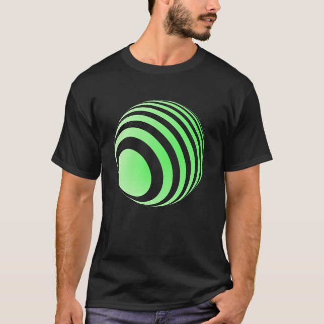 3D-Ball mit grünen Streifen -  T Shirt (Framsida)