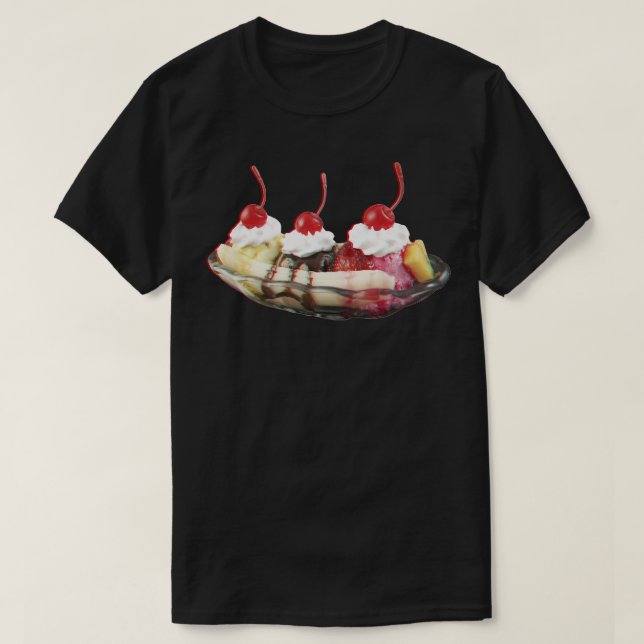 3D Banana Split färg T Shirt (Design framsida)