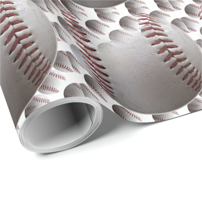 3D Basebollar Presentpapper (Rullad Hörn)