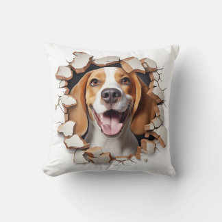 3D-beagle krackad Hål Kudde