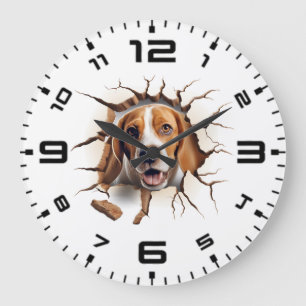 3D-beagle krackad Hål Stor Klocka