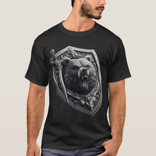 3d Bear Shield T Shirt (Framsida)