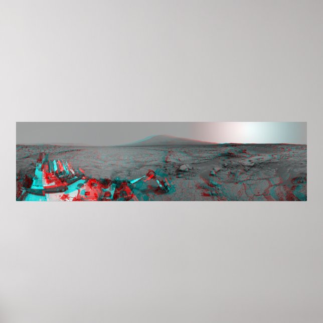 3D-bild av Mars Ligcape Curiosity Landrover Poster (Framsidan)