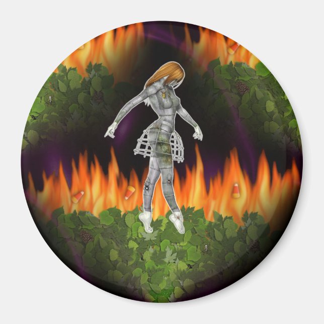 3D Biomechannequin Seamless Fire & Candycorn Magnet (Framsidan)
