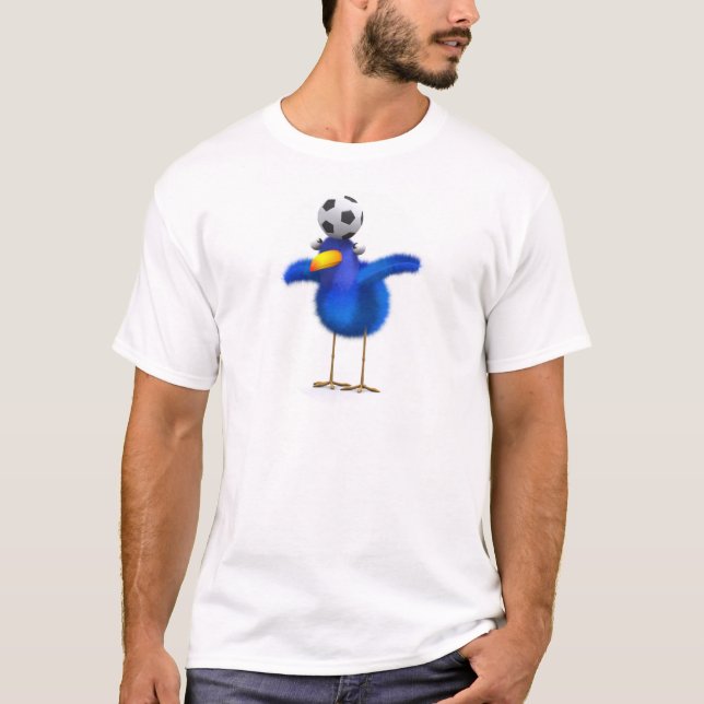 3d Blå fågelfotboll T-shirt (Framsida)