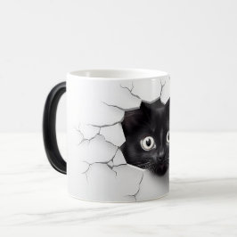 3D Black cat Magisk Mugg
