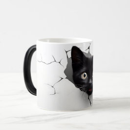 3D Black cat Magisk Mugg