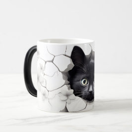 3D Black cat Magisk Mugg