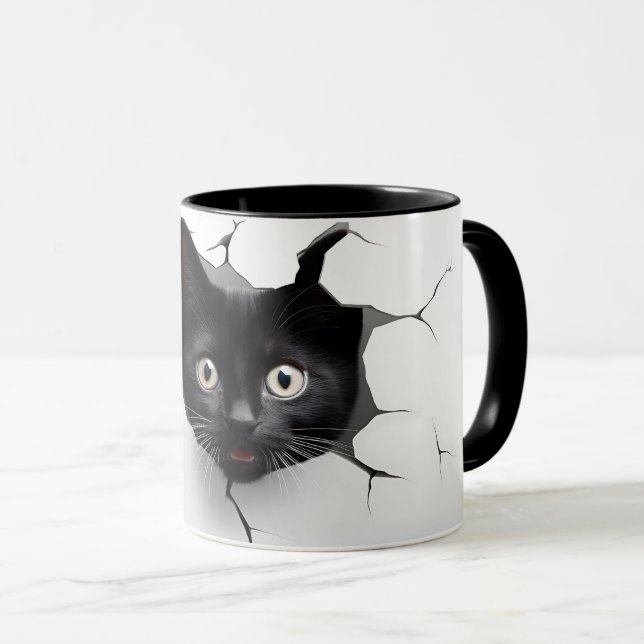 3D Black Cat Mugg 10 (Framsida höger)
