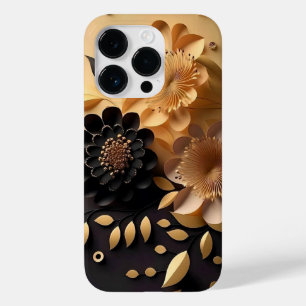 3D Black- och Guld-blommor