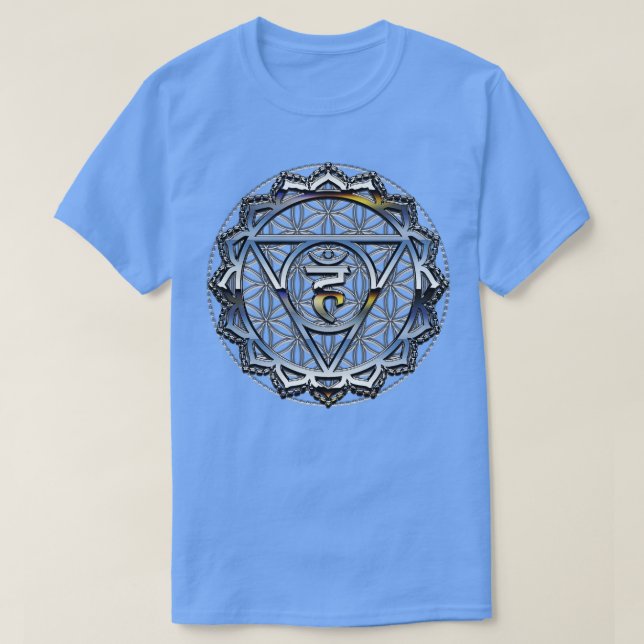 3D-blomman Life Chakra Divine Geometry Andlig T Shirt (Design framsida)