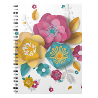 3D blommande blomster cirkel bukett papper Anteckningsbok