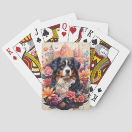 3D Blommigt Fantasy Bernese Mountain Hund Birds Vi Casinokort