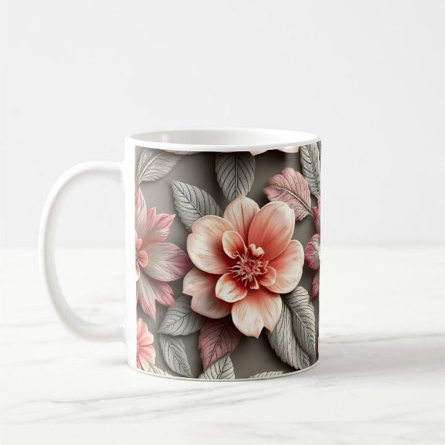 3D Blommor Kaffemugg (Vänster)