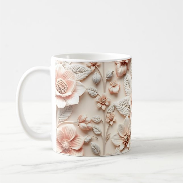 3D Blommor Kaffemugg (Vänster)