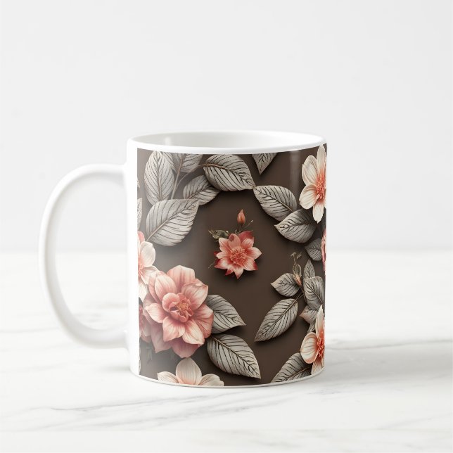 3D-blommor Kaffemugg (Vänster)