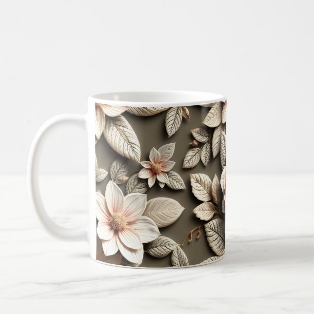 3D-blommor Kaffemugg (Vänster)
