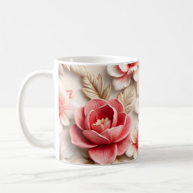 3D Blommor Kaffemugg (Vänster)