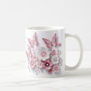 3D-Blush-Bloom-Fjäril-Dröm Kaffemugg