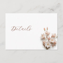 3D Boho Blommiga Bröllopsdetaljer Tilläggskort