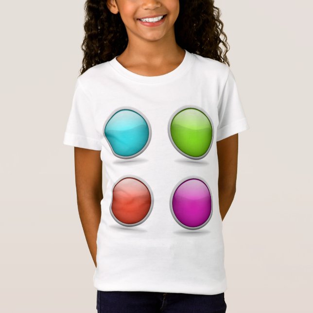 3D Boll Buttons Girl Chest Back Tee Funny Joke (Framsida)