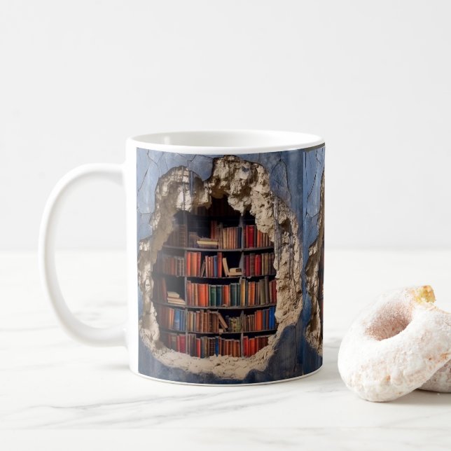 3D Bookshelf Mugg (Med munk)