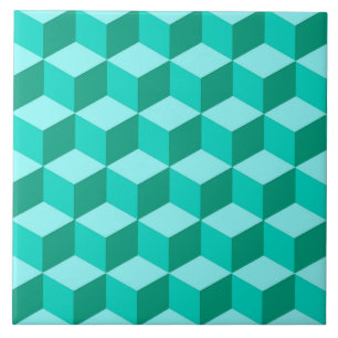 3D-boxar, turkos, Teal och Aqua Cer Kakelplatta