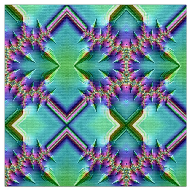 3D BRIGHT! ~ Grönt Lila Rosa Aqua ~ Cute Cute Tyg (Prov)