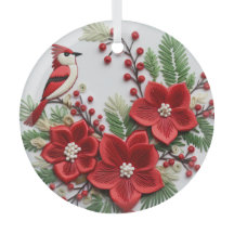 3D Broiderade kardinalprydnadsföremål