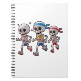 “3D Cartoon Skeleton Race • Funny Running Skeleton Anteckningsbok